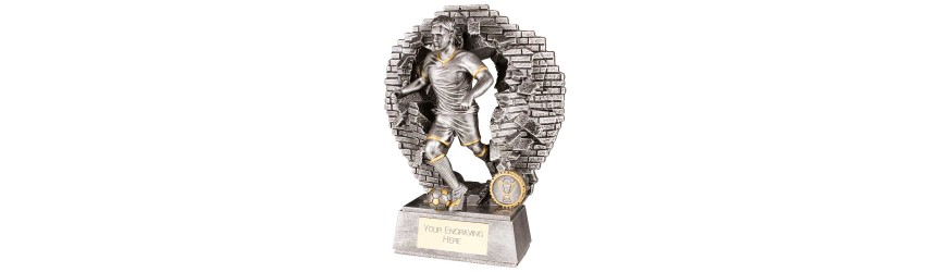 BLAST OUT MALE FOOTBALL RESIN TROPHY 5 SIZES 11CM - 23CM BLAST OUT MALE FOOTBALL RESIN TROPHY 5 SIZES 11CM - 23CM